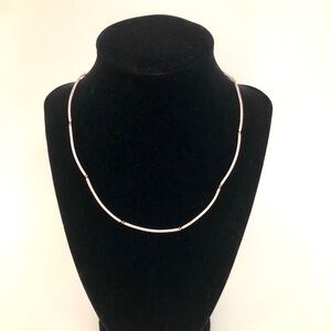 Nordstrom Brand Crystal Pavé Segmented Choker Necklace Rose Gold Tone Over Brass